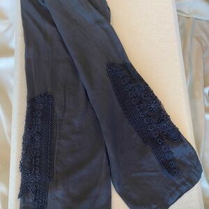 Johnny Was Linen, Black, Medium,  Wide Leg Pants